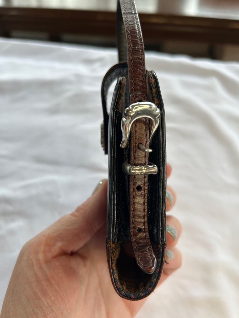 Vintage Brighton Leather Croc Embossed Cell Phone Case - Picture 4 of 9